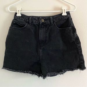 ASOS Collusion black high waisted jean shorts